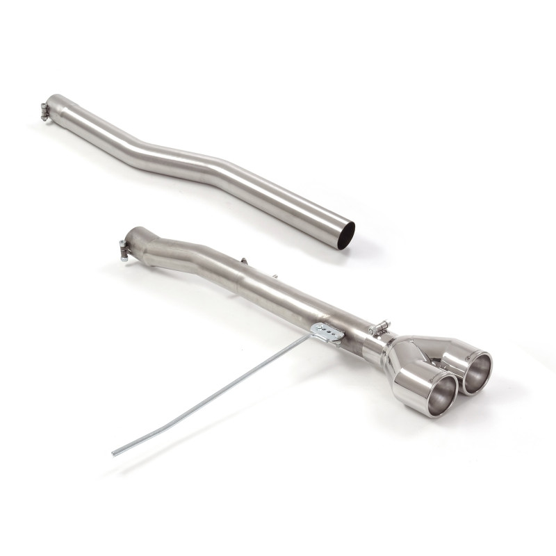 Tube arrière en inox group n avec 2 sorties rondes 102 mm Ragazzon Mini F56 2014 à 2024