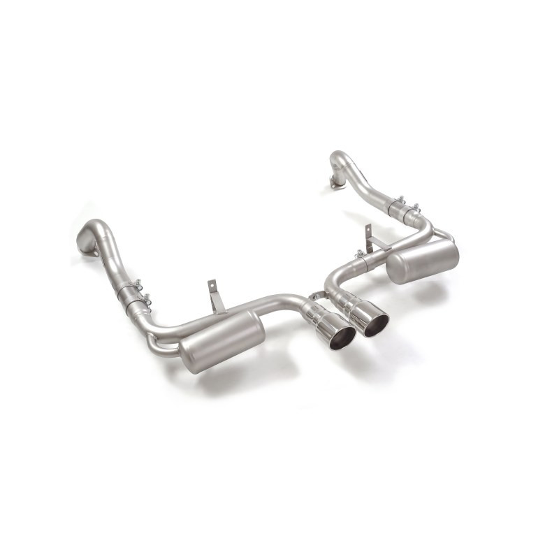 Tubes arrières duplex en inox g/d group n avec 1 sortie ronde Sport Line 90 mm Ragazzon Porsche 718 Cayman(982) 2016 à