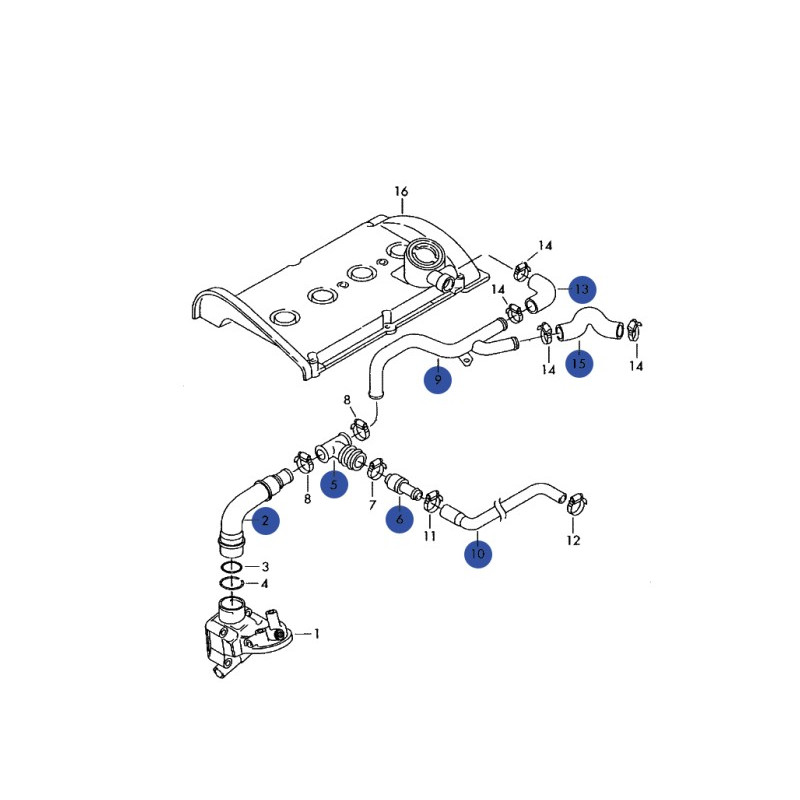 Kit de durites de reniflard, Volkswagen MkIV et Audi 1.8T AWD/ATC (8N/8L) silicone renforcé