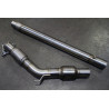 Darkside 3" Edelstahl-Downpipe mit Kat-Ersatzrohr, Großdurchmesser, für FWD Golf Mk5 / Mk6 2.0 T FSI / TSI Plattform