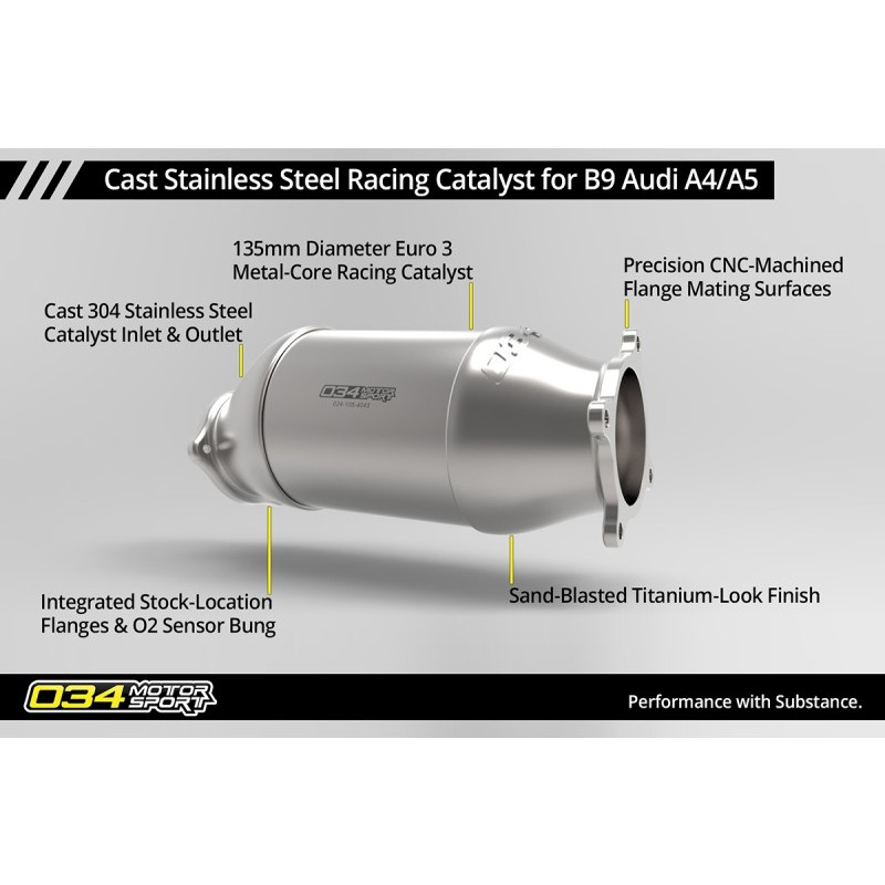 High Flow Cat 034 motorsport pour B9 Audi A4 2.0T