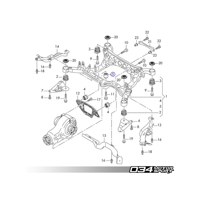 Mount, Rear Diff, Frt BushKit B8