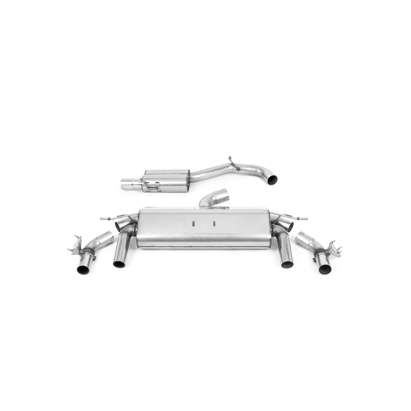 DPF Back Milltek Volkswagen T-Roc R 2.0 TSI 2019-2025 with DPF - ECE Approved - Resonated - Quad GT100 Outlets Cerakote Black