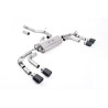 DPF-Back Milltek Volkswagen Tiguan R 2.0 TSI 320 PS 2021-2024 mit DPF - nicht resonanzgedämpft - Endrohre Quad Jet-100 Carbon