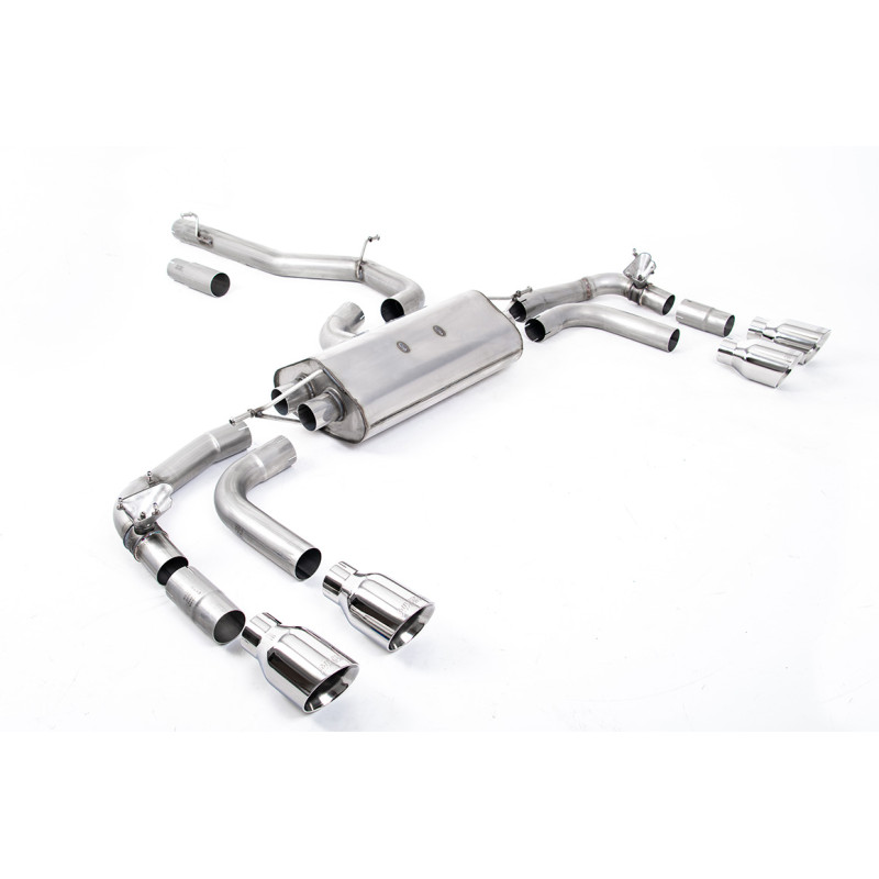 FAP Back Milltek Volkswagen Tiguan R 2.0 TSI 320ch 2021-2024 avec FAP - non résonné - sorties Quad GT100 Polies