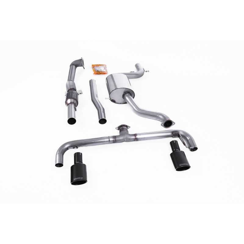 Ligne complète Milltek Volkswagen Scirocco - avec cata Hi-Flow Race 200 CPSI - résonné - sorties Dual Ovales Cerakote Noir
