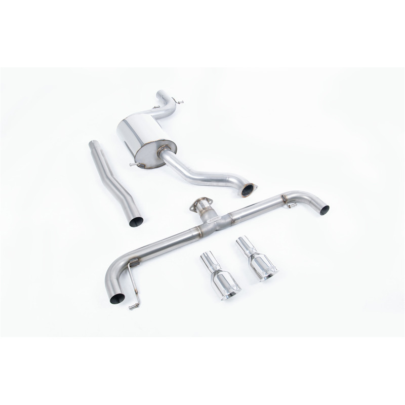 Catback Milltek Volkswagen Scirocco R 2.0 TSI 2009-2016 - résonné et bypass silencieux AR - sorties Dual GT100 Polies