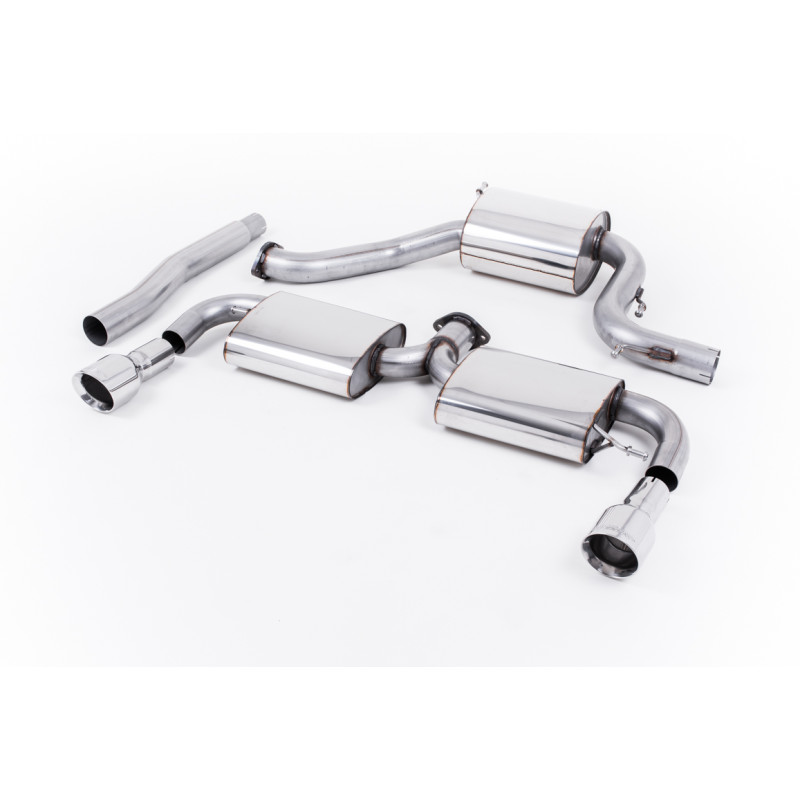 Escape cat-back Milltek Volkswagen Scirocco R 2009-2016 - Homologado ECE - resonado y doble silenciador trasero - salidas Dual G