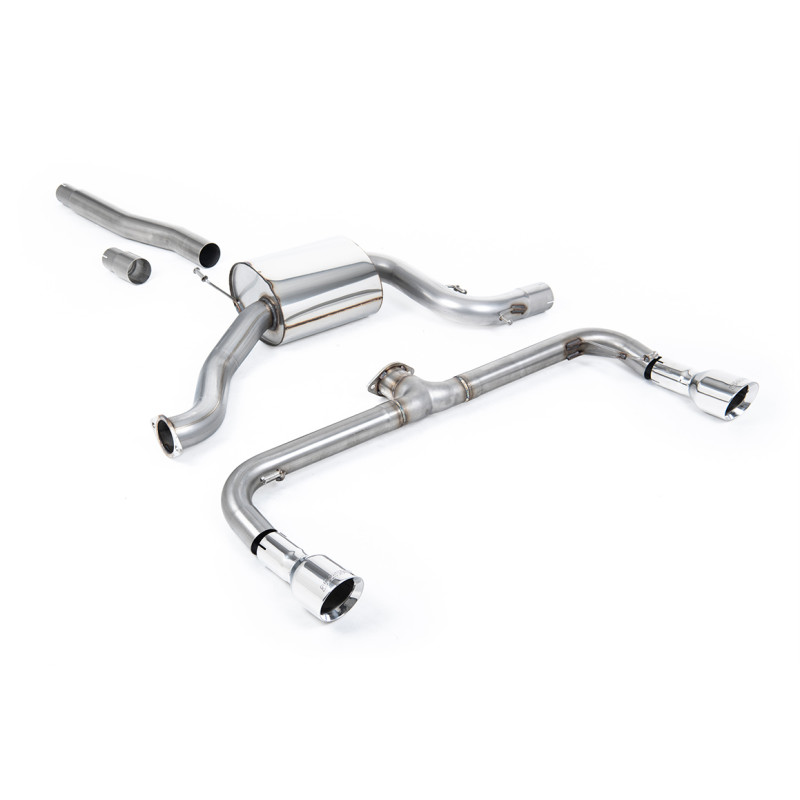 Catback Milltek Volkswagen Scirocco GT 2.0 TSI 200 CV 2008-2016 - risonante e bypass silenziatore post. - terminali Dual GT100 l