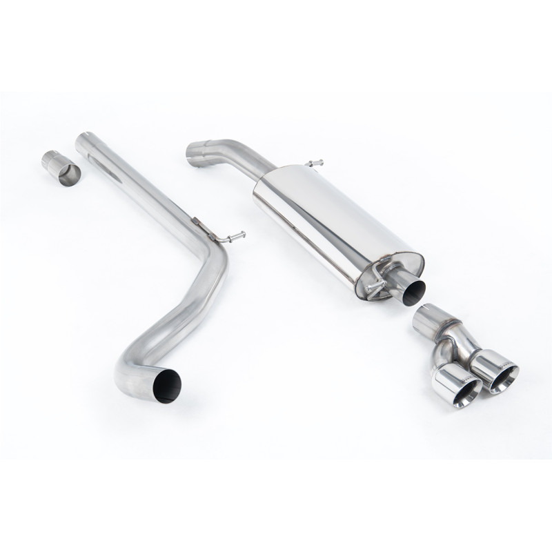 Catback Milltek Volkswagen Polo 6R WRC 2013-2014 - Sans silencieux primaire et avec silencieux AR - sorties Twin GT80 Polies