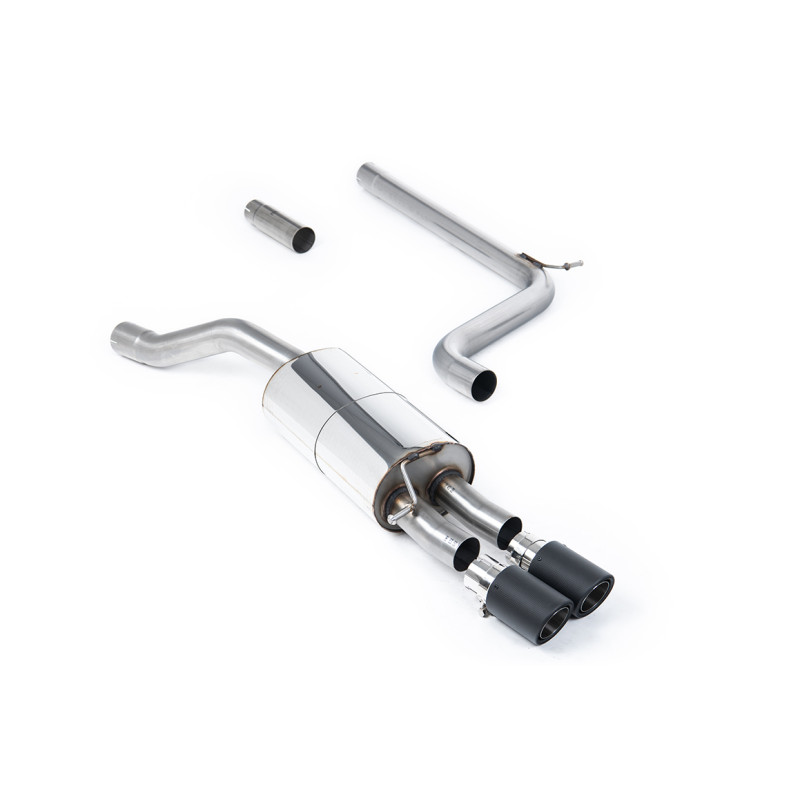 FAP Back Milltek Volkswagen Polo AW 2019-2025 - Sans silencieux primaire et avec silencieux AR - sorties Twin Jet-90 Carbone