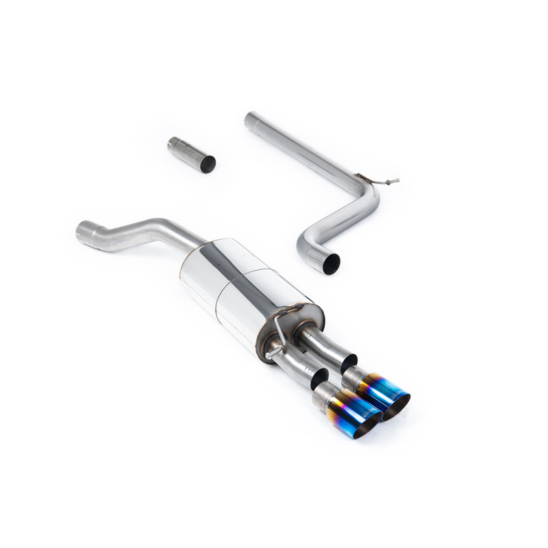 DPF Back Milltek Volkswagen Polo AW 2019-2025 - No Primary Muffler, With Rear Muffler - Twin GT90 Blued Titanium Outlets