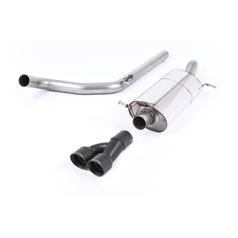 Cat-Back-Anlage Milltek Volkswagen Polo 6C1 GTI 1.8 TSI 192 PS 2015-2018 - ohne Resonator - Endrohre Twin GT80 Cerakote Schwarz