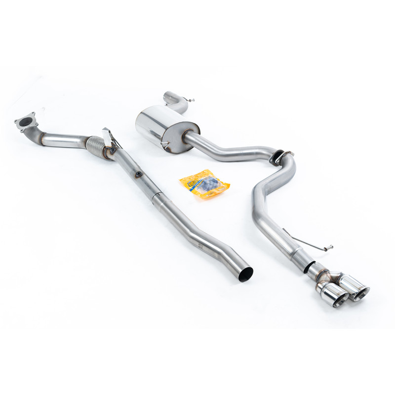 Impianto di scarico completo Milltek Volkswagen Jetta Mk6 GLI 2.0 TFSI 2011-2014 - con tubo decat - risonante - terminali GT80 l