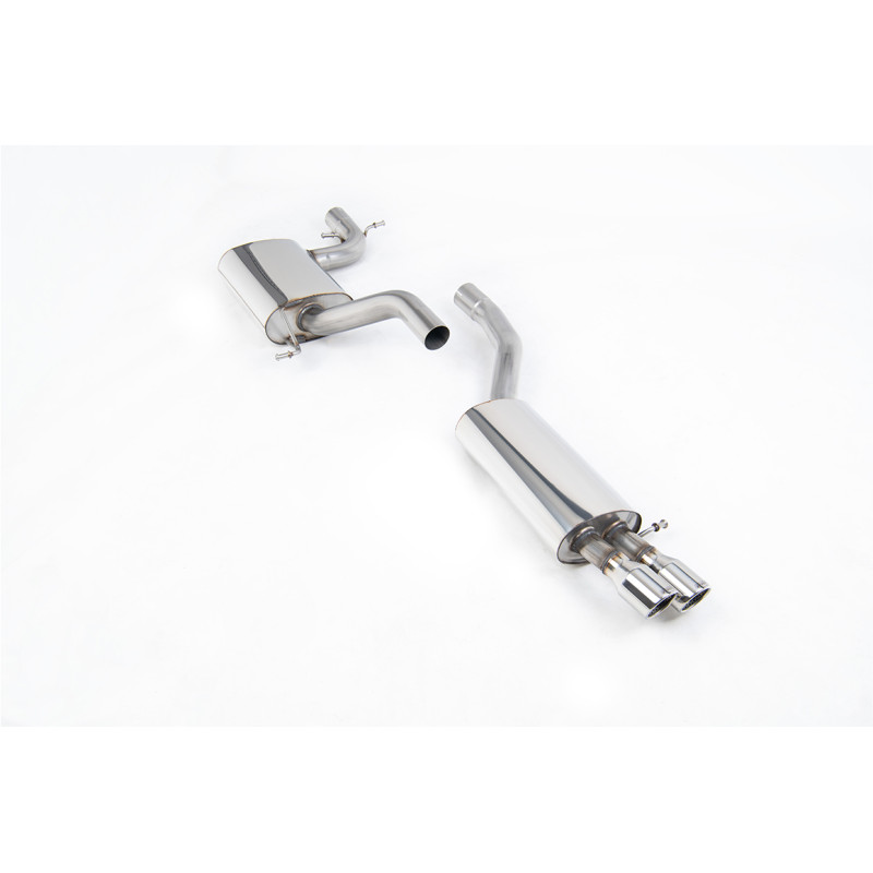 Scarico cat-back Milltek Volkswagen Jetta Mk5 GLI 2.0 TFSI 2006-2010 - con silenziatore centrale - terminali Jet-76 lucidati