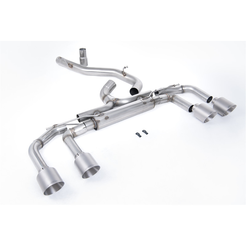 FAP-back Race Milltek Volkswagen Golf Mk8 R 2021-2025 - non-resonated - Quad Jet-115 carbon tips - Race, valveless