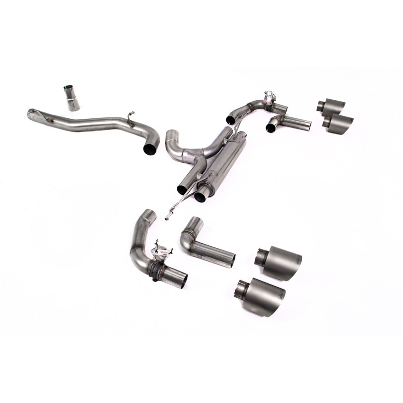 FAP Back Race Milltek Volkswagen Golf Mk8 R 2021-2025 - no resonada - salidas Quad GT115 Titanio - Race, con válvulas