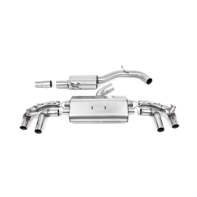 FAP Back Milltek Volkswagen Golf Mk8 R 2.0 TSI 320ch 2021-2025 avec FAP - Homologué ECE - résonné - sorties Quad GT115 Titane