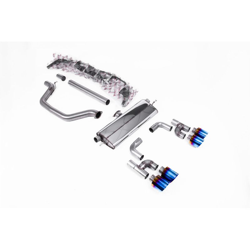 DPF-back Milltek Volkswagen Golf Mk8 GTI Look R 2020-2024 - senza risonatore e con silenziatore posteriore - terminali Quad GT11