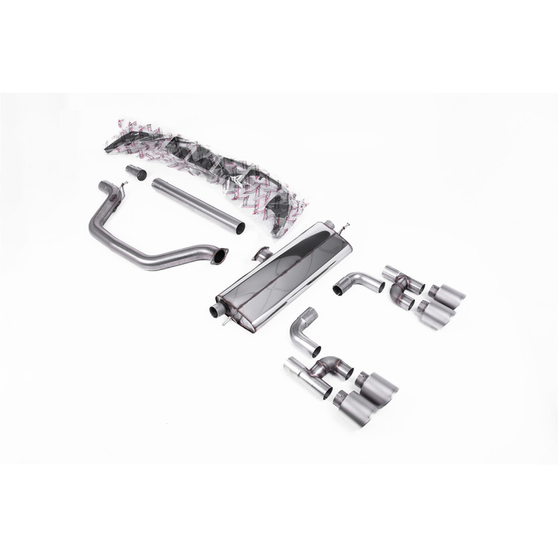FAP Back Milltek Volkswagen Golf Mk8 GTI Look R 2020-2024 - non résonné et avec silencieux AR - sorties Quad GT115 Titane