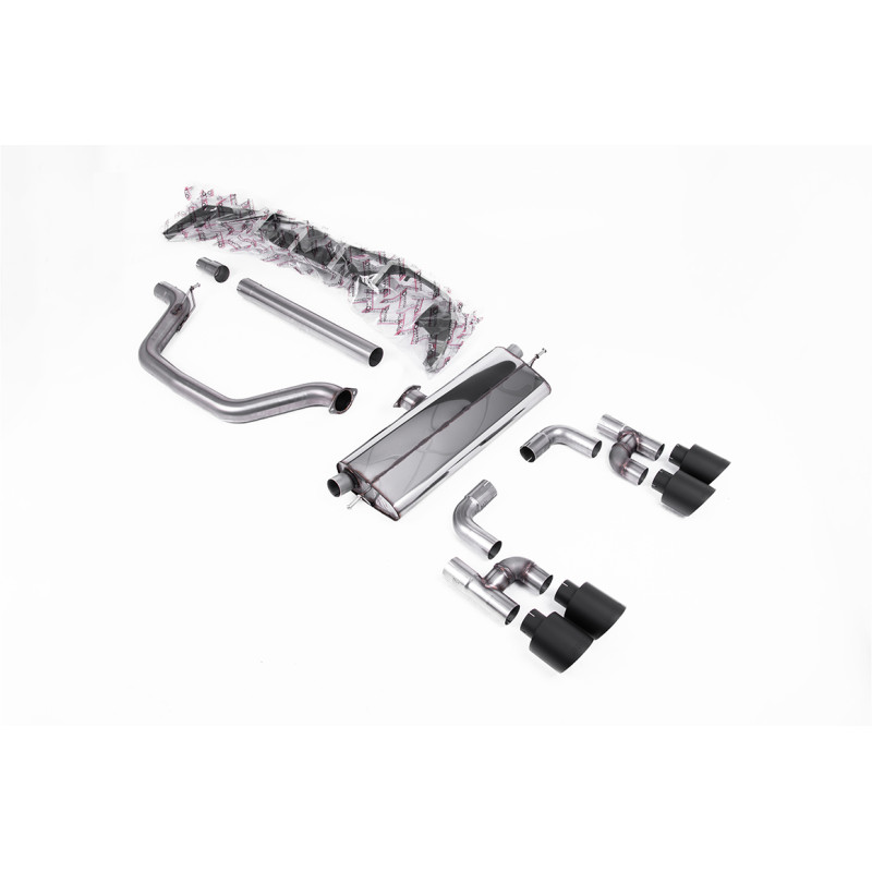 FAP Back Milltek Volkswagen Golf Mk8 GTI Look R 2020-2024 - no resonada y con silenciador trasero - salidas Quad GT115 Cerakote 