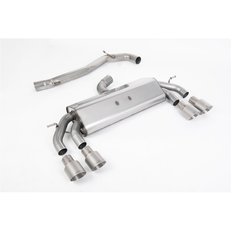 Scarico cat-back Milltek Volkswagen Golf Mk7.5 R 2.0 TSI 310 CV 2017-2021 senza DPF - non risonante - terminali Quad GT100 in ti