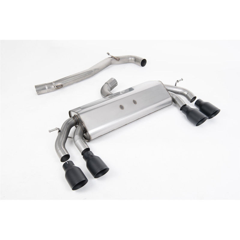 Catback Milltek Volkswagen Golf Mk7.5 R 2.0 TSI 310ch 2017-2021 sans FAP - non résonné - sorties Quad GT100 Cerakote Noir