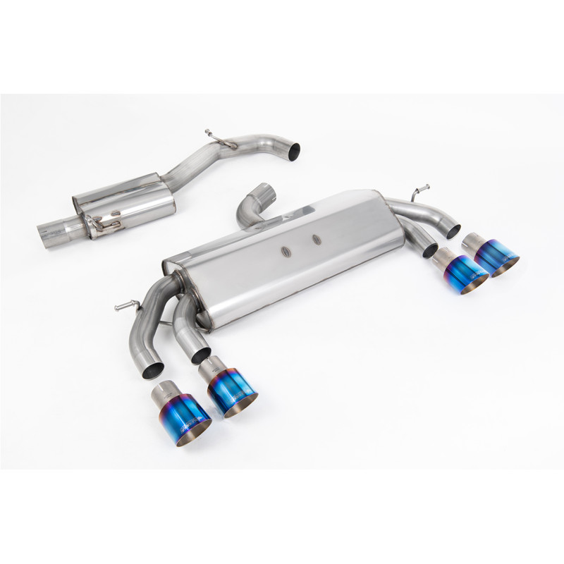 Catback Milltek Volkswagen Golf Mk7.5 R 2.0 TSI 310ch 2017-2021 sans FAP - résonné - sorties Quad GT100 Titane bleui