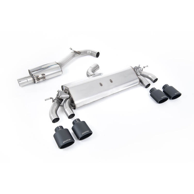 Cat-back Milltek Volkswagen Golf Mk7.5 R 2.0 TSI 2017-2021 senza DPF - Omologato ECE - risonante - terminali Quad Ovali Cerakote