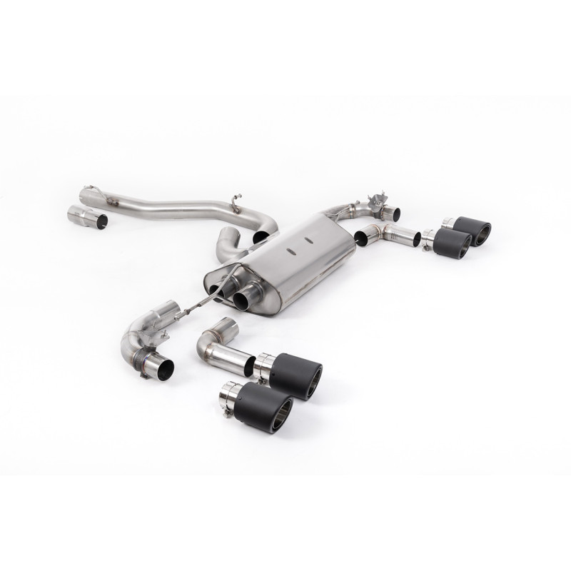 FAP Back Race Milltek Volkswagen Golf Mk7.5 R 2.0 TSI 2017-2022 - Versión 80 mm - no resonado - colas de escape Quad Jet-100 Car
