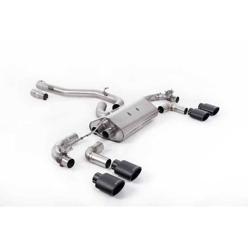 FAP Back Race Milltek Volkswagen Golf Mk7.5 R 2017-2022 - Version 80 mm - non résonné - sorties Quad Ovales Cerakote Noir