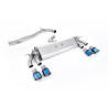 FAP-Back Milltek Volkswagen Golf Mk7.5 R 2.0 TSI 2017-2021 - ECE-zugelassen - ohne Resonator - Quad-GT100-Endrohre Titan blau