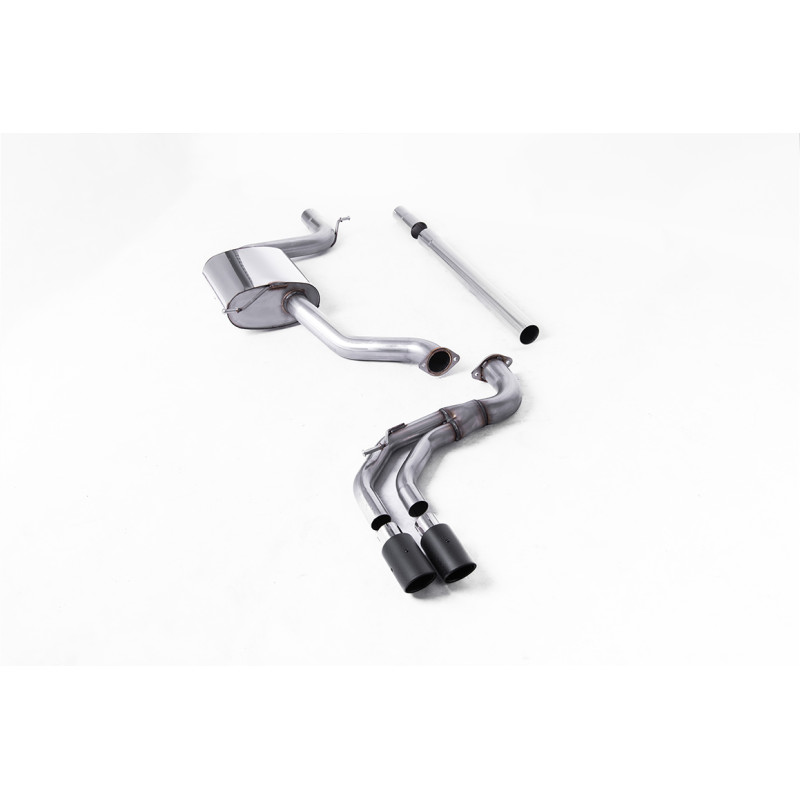 DPF Back / Catback Milltek Volkswagen Golf Mk7.5 2017-2021 - no primary - resonated + rear bypass - Twin Jet-90 Carbon