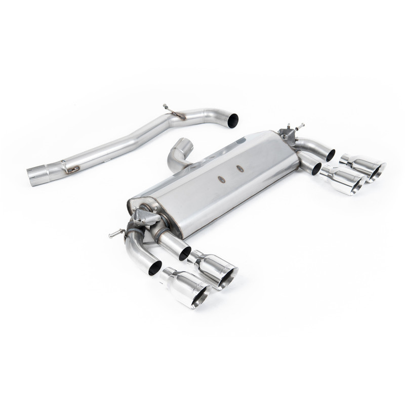 Catback Milltek Volkswagen Golf Mk7 R 2.0 TSI 300CV 2014-2016 - non risonato - terminali Quad GT100 lucidati - con valvole