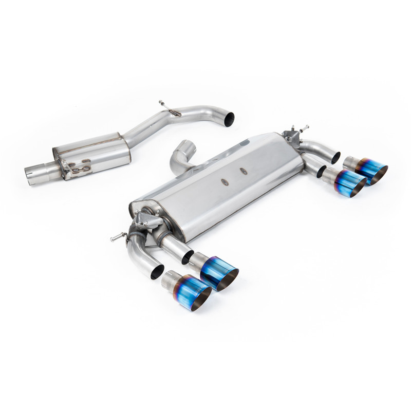 Catback Milltek Volkswagen Golf Mk7 R 2.0 TSI 300ch 2014-2016 - Homologué ECE - résonné - sorties Quad GT100 Titane bleui
