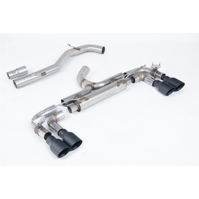 Escape cat-back Race Milltek Volkswagen Golf Mk7 R 2.0 TSI 2014-2016 - Versión 80 mm - sin resonador - salidas Quad GT100 Cerako