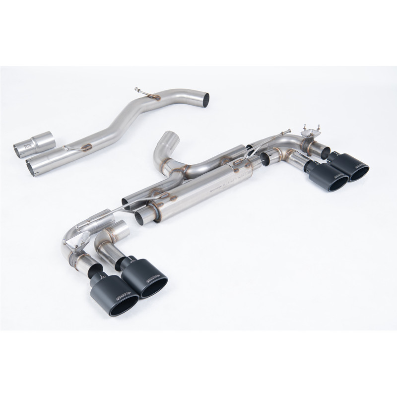 Cat-Back-Anlage Race Milltek Volkswagen Golf Mk7 R 2.0 TSI 2014-2016 - Version 80 mm - ohne Resonator - Quad-Endrohre oval, Cera