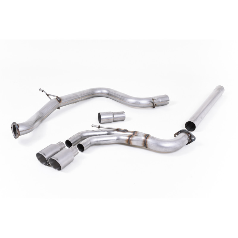 Catback Milltek Volkswagen Golf Mk7 GTD - without primary muffler and with rear muffler bypass - twin GT80 titanium outlets
