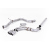 Escape cat-back Milltek Volkswagen Golf Mk7 GTD - Sin silenciador primario y con bypass silenciador trasero - salidas Twin GT80 