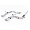 Scarico cat-back Milltek Volkswagen Golf Mk7 GTD - Senza silenziatore primario e con bypass silenziatore posteriore - uscite Twi