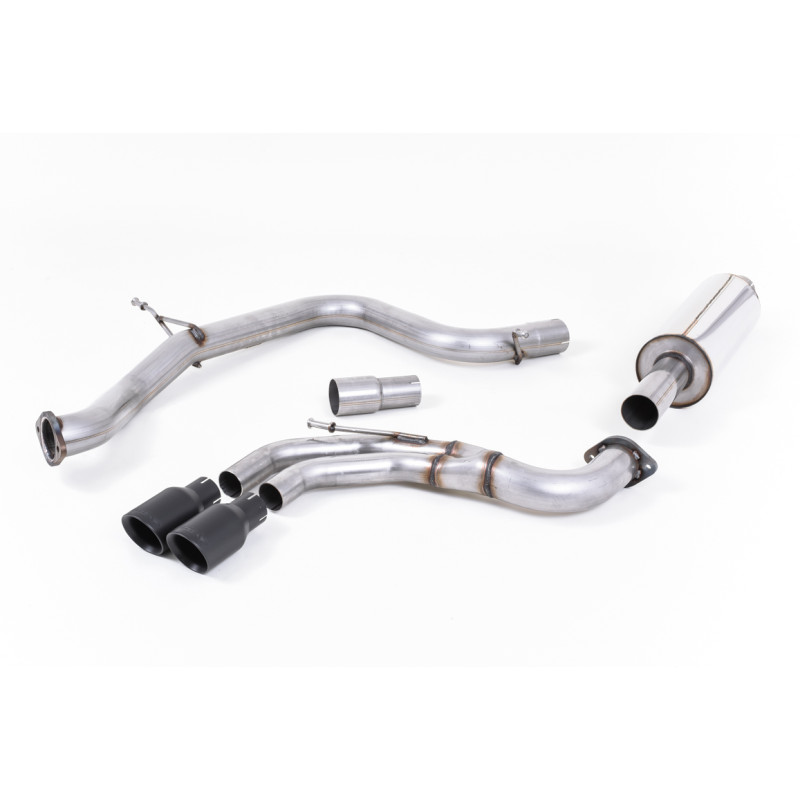 Cat-back Milltek Volkswagen Golf Mk7 GTD 2.0 TDI 2013-2016 - ECE - con primario + bypass TR - salidas Twin GT80 Cerakote Negro