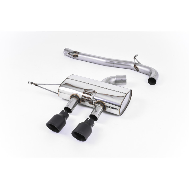 Catback Race 76 Milltek Volkswagen Golf Mk6 R 2.0 TFSI 272 CV 2009-2013, sin resonador, salida doble GT100 Cerakote Negro