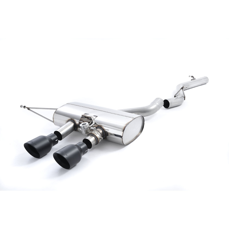 Escape cat-back Milltek Volkswagen Golf Mk6 R 2.0 TFSI 272 CV 2009-2013 - sin resonador - salida Dual GT100 Cerakote Negro