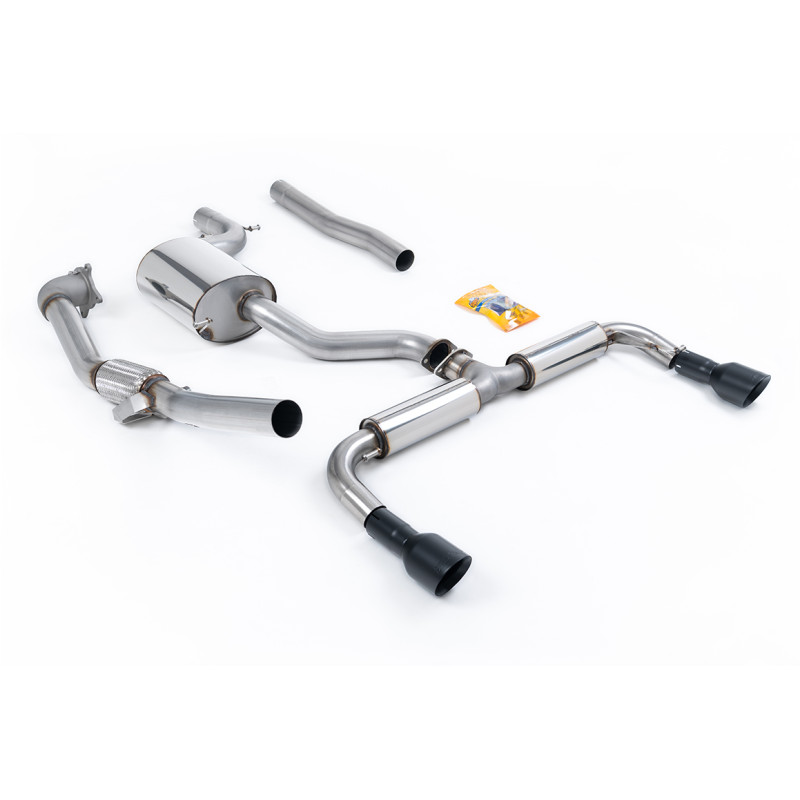 Milltek Race Full Exhaust Volkswagen Golf Mk6 - with Decat - With Resonator + Rear Muffler - Dual GT100 Black Tips