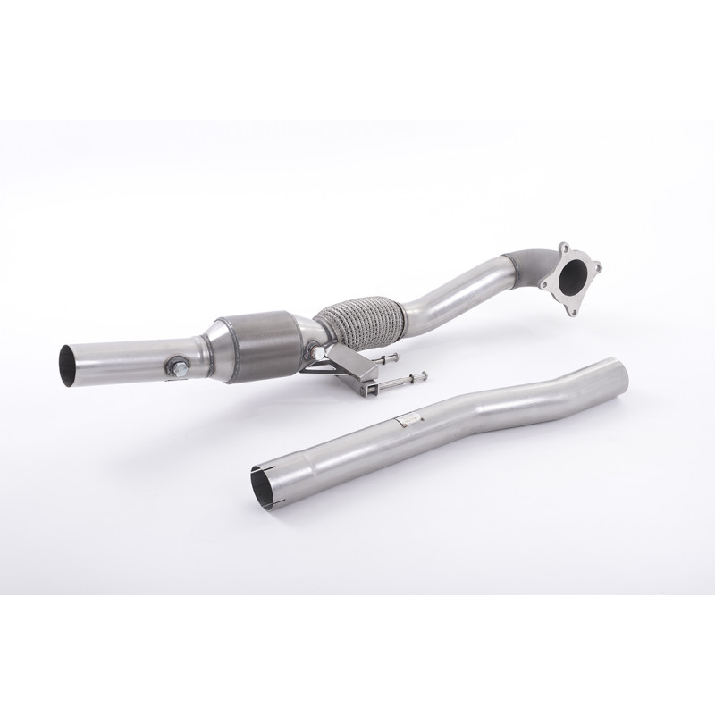 Downpipe (V2) Milltek Volkswagen Golf Mk6 R 2.0 TFSI 2009-2013 (uscita turbo stampata) con catalizzatore sportivo HJS Hi-Flow 20