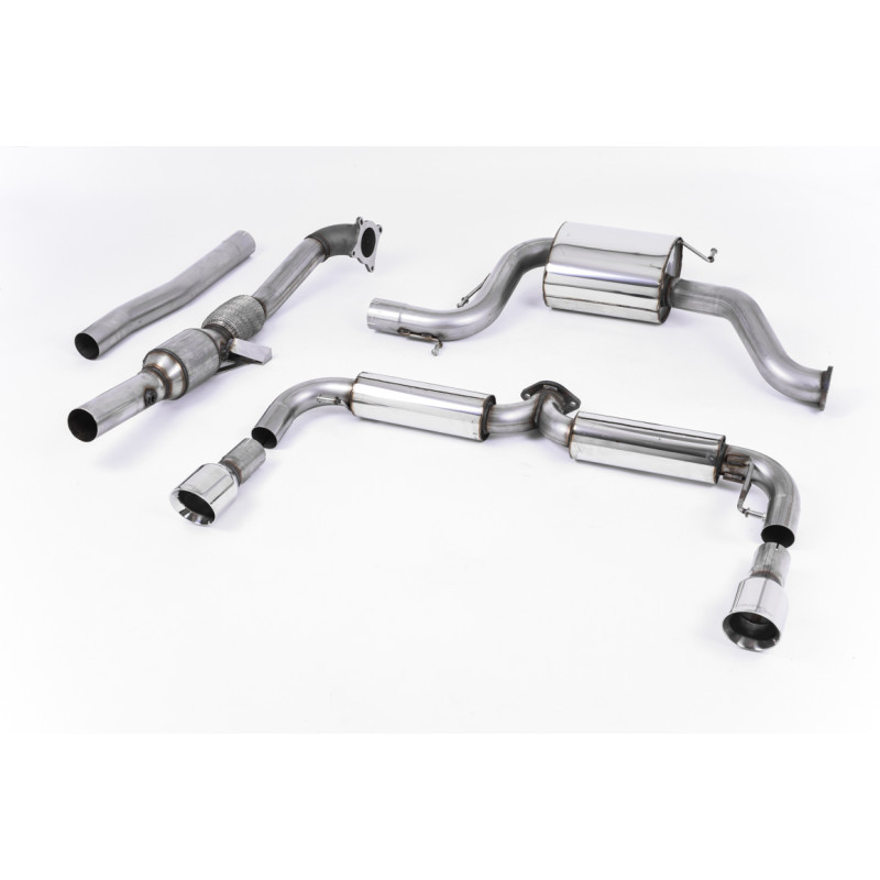 Race full exhaust system Milltek Volkswagen Golf Mk6 - with Hi-Flow Race 200 CPSI cat - Dual GT100 ED35 polished tips