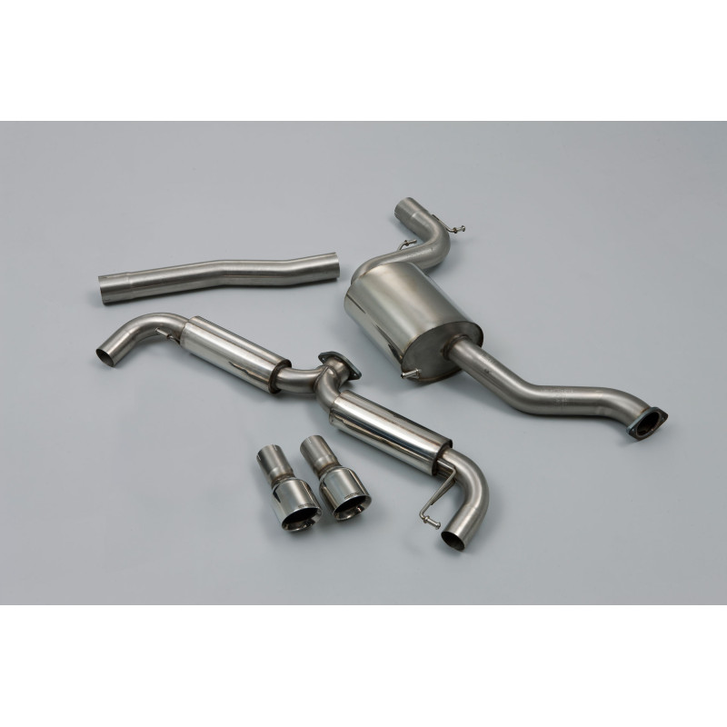 Cat-back Milltek Volkswagen Golf Mk6 GTI 2.0 TSI 211hp 2009-2013 - resonated and rear muffler "Double" - Dual GT100 Polished Tip