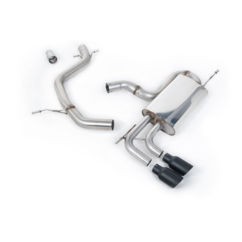 Cat-back Milltek Volkswagen Golf Mk6 GT 1.4 TSI 160 hp 2009-2013 - non-resonated - GT80 Cerakote Black exhaust tips