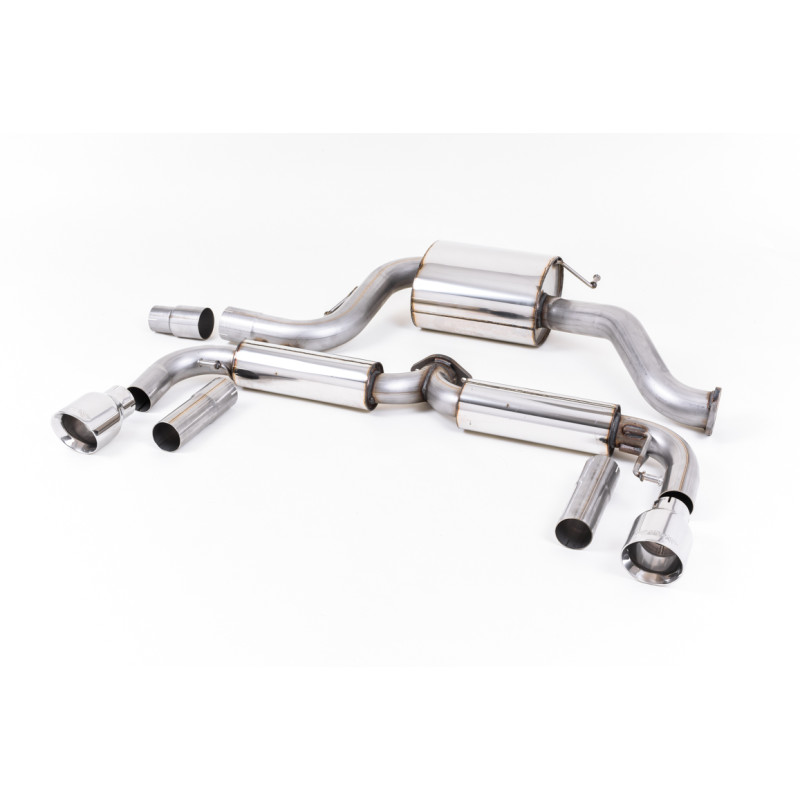 Escape cat-back Milltek Volkswagen Beetle 2.0 TSI 200 CV 2011-2015 - resonado y silenciador trasero "Doble" - salidas Dual GT100