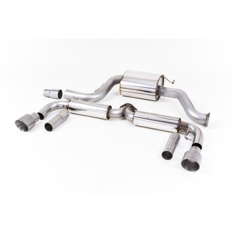 Escape cat-back Milltek Volkswagen Beetle 2.0 TSI 200 CV 2011-2015 - resonado y silenciador trasero "Doble" - salidas Dual GT100